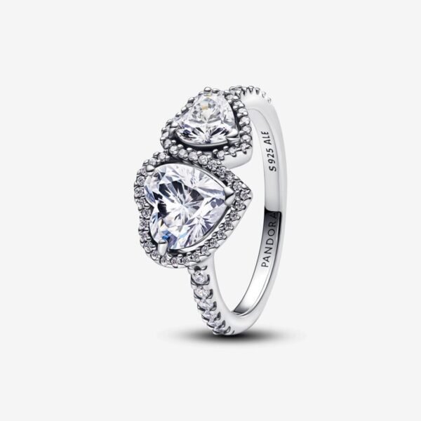 Sparkling Halo Hearts Ring - Image 2