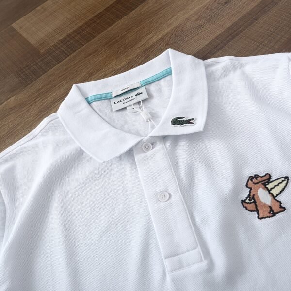 Lacoste Polo Shirt Men's Blue And White - Image 6