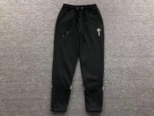 Trapstar V Stripe Hoodie Tracksuit Black/Grey - Image 4