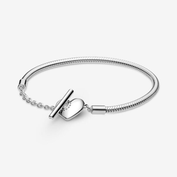 Pandora Moments Heart T-Bar Snake Chain Bracelet - Image 2