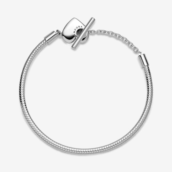Pandora Moments Heart T-Bar Snake Chain Bracelet - Image 5