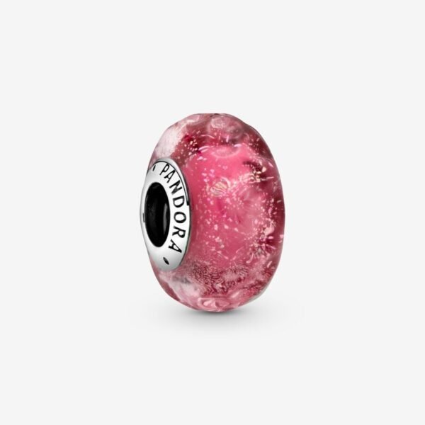 Wavy Fancy Pink Murano Glass Charm - Image 3