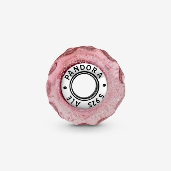 Wavy Fancy Pink Murano Glass Charm - Image 5