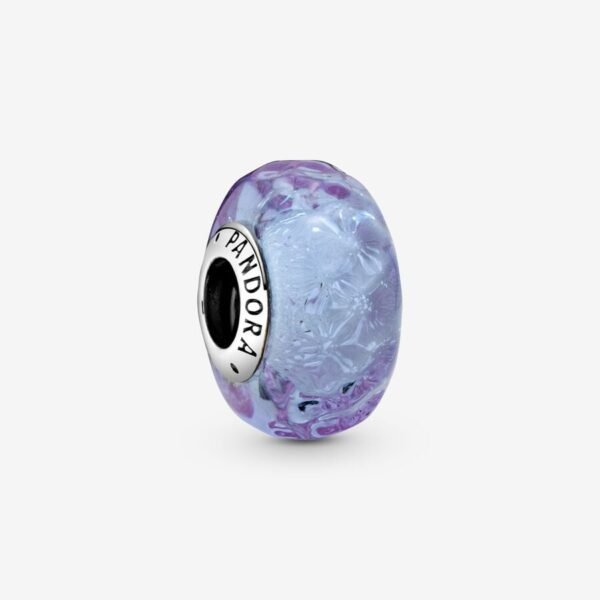 Wavy Fancy Pink Murano Glass Charm - Image 4