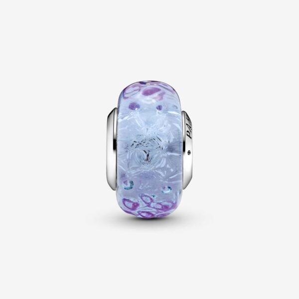 Wavy Fancy Pink Murano Glass Charm - Image 6