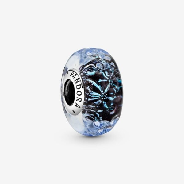 Wavy Fancy Pink Murano Glass Charm