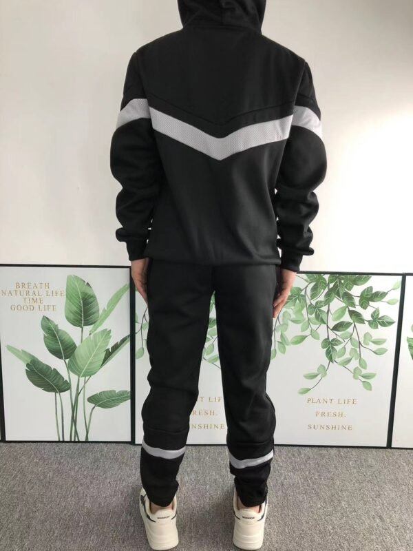 Trapstar V Stripe Hoodie Tracksuit Black/Grey - Image 2