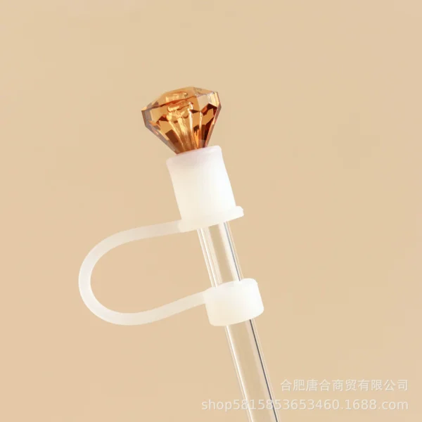 Luxe Tri-Color Crystal Gem Straw Toppers (3-Pack) various colors - Image 6