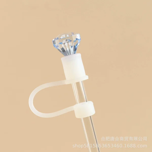Luxe Tri-Color Crystal Gem Straw Toppers (3-Pack) various colors - Image 10