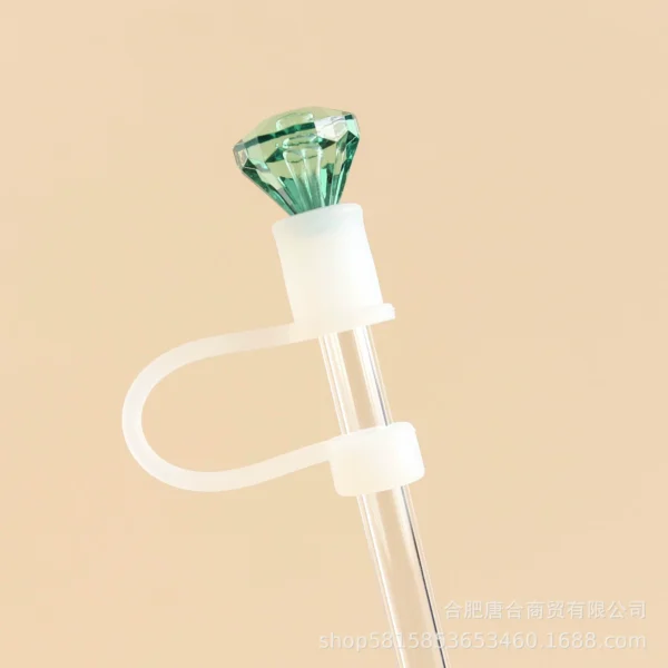 Luxe Tri-Color Crystal Gem Straw Toppers (3-Pack) various colors - Image 9