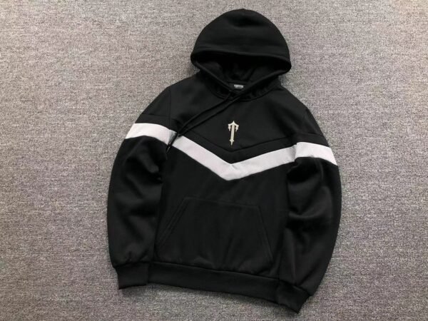 Trapstar V Stripe Hoodie Tracksuit Black/Grey - Image 5