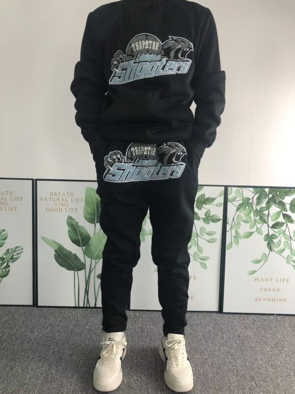 Trapstar London Shooters Hooded Tracksuit Grey/Blue - Image 2