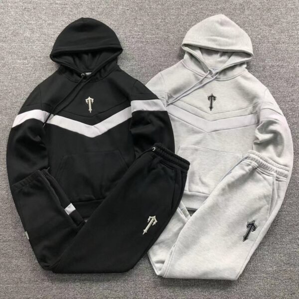 Trapstar V Stripe Hoodie Tracksuit Black/Grey