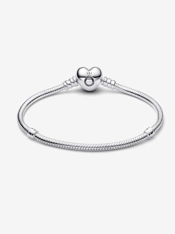 Pandora Moments Heart Clasp Snake Chain Bracelet Sterling silver - Image 3