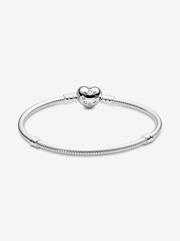 Sparkling Heart & Snake Chain Bracelet Sterling silver - Image 3