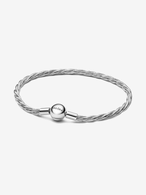 Round Pandora Clasp Twisted Snake Chain Sterling silver - Image 2