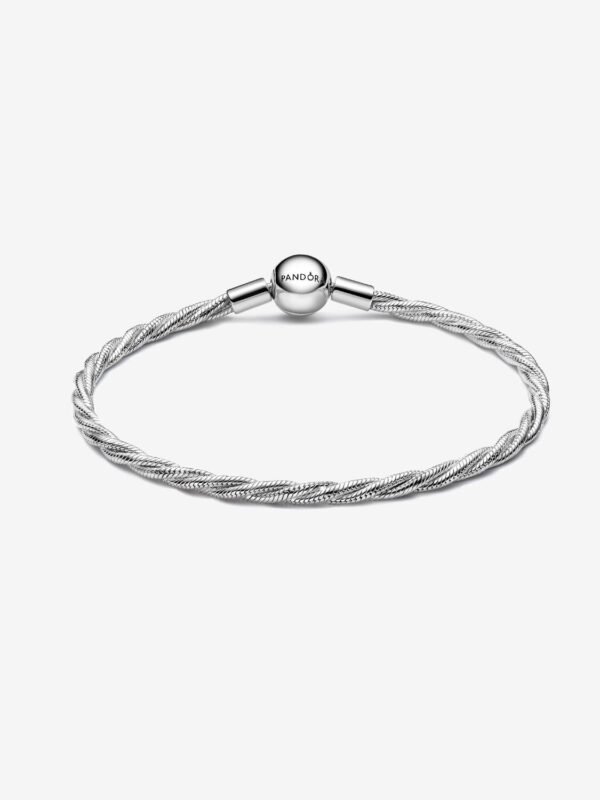 Round Pandora Clasp Twisted Snake Chain Sterling silver - Image 3