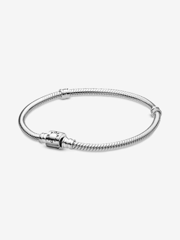Barrel Clasp Snake Chain Bracelet Sterling silver - Image 4