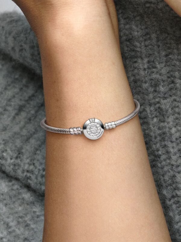 Sparkling Crown O Snake Chain Bracelet Sterling silver