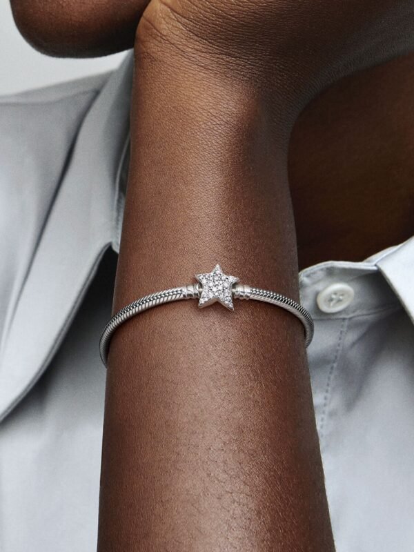 Asymmetric Star Clasp Snake Chain Bracelet Sterling silver