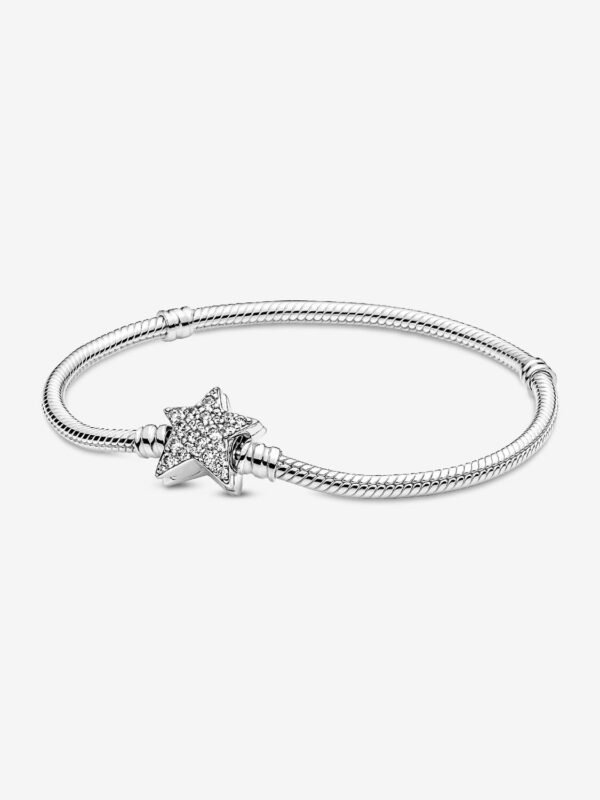 Asymmetric Star Clasp Snake Chain Bracelet Sterling silver - Image 2