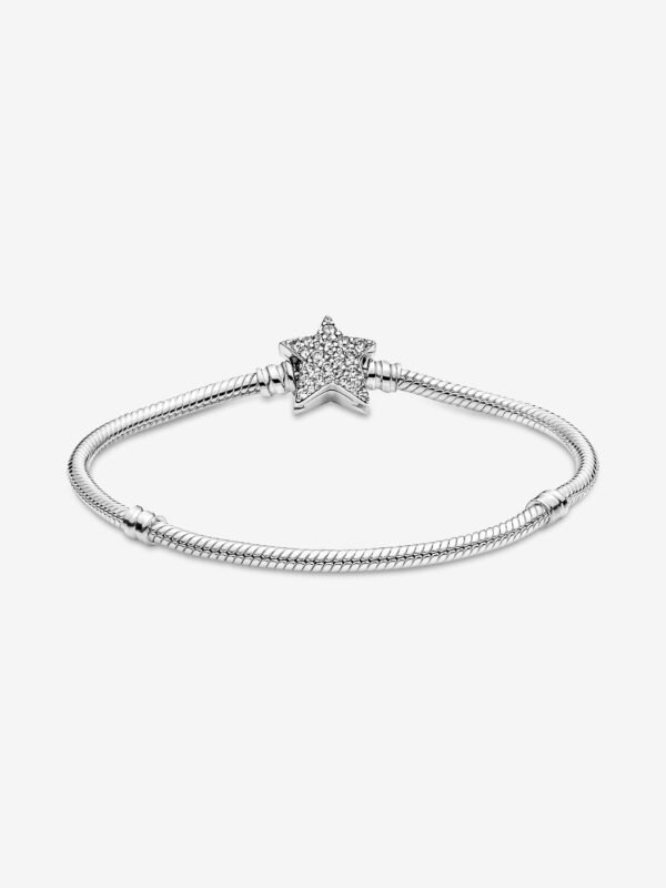 Asymmetric Star Clasp Snake Chain Bracelet Sterling silver - Image 4