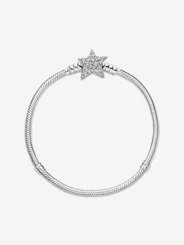Asymmetric Star Clasp Snake Chain Bracelet Sterling silver - Image 3
