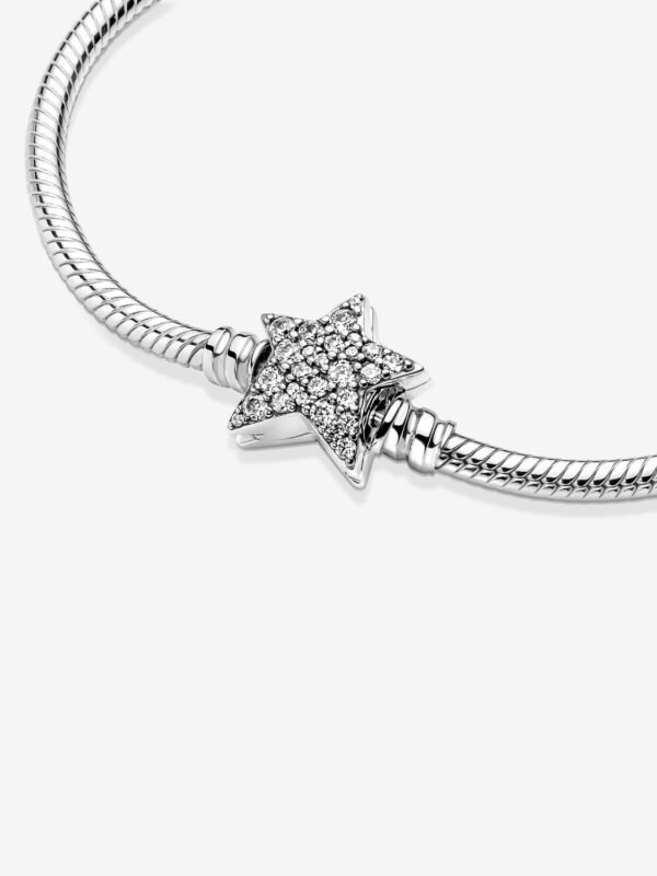 Asymmetric Star Clasp Snake Chain Bracelet Sterling silver - Image 5