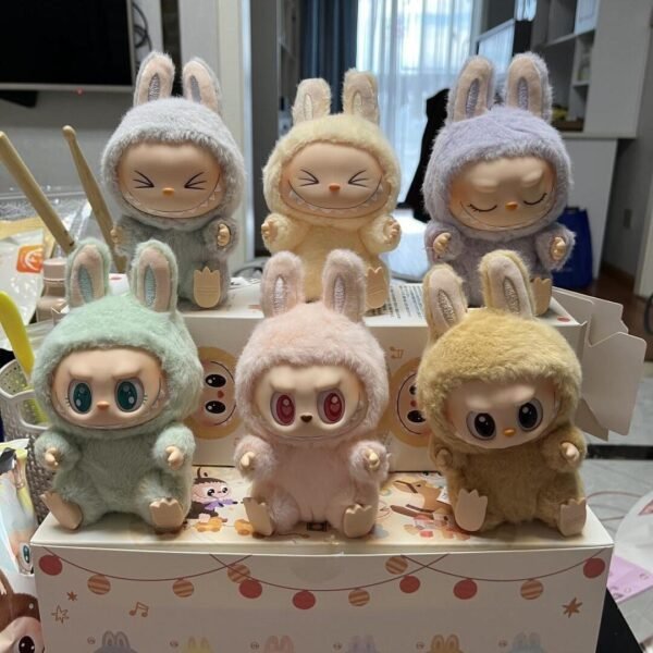 Cross-border labubu3.0 Labubu third generation version ethylene face pendant collection version heart-moving macaron doll blind - Image 25