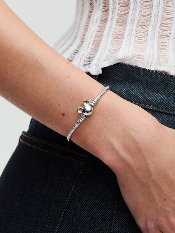 Disney Mickey Mouse Clasp Moments Snake Chain Bracelet Sterling silver - Image 2
